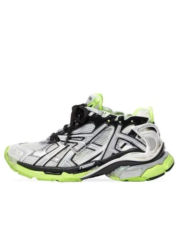 Кроссовки runner sneakers 'white black and neon yellow mesh and nylon' Balenciaga — изображение 1 из 4
