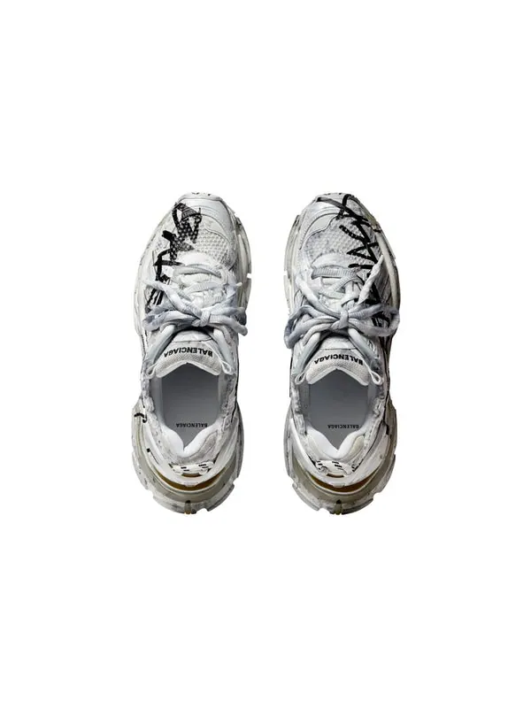 Кроссовки runner graffiti sneakers 'black and white mesh and nylon' Balenciaga — изображение 4 из 4, белый/черный