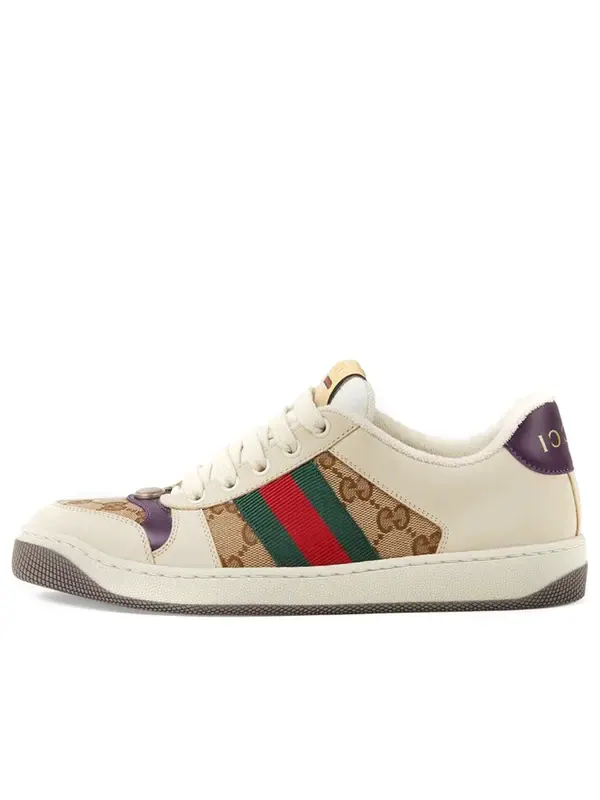 Кроссовки screener gg logo sneakers 'beige brown' Gucci — изображение 1 из 4, бежевый/коричневый