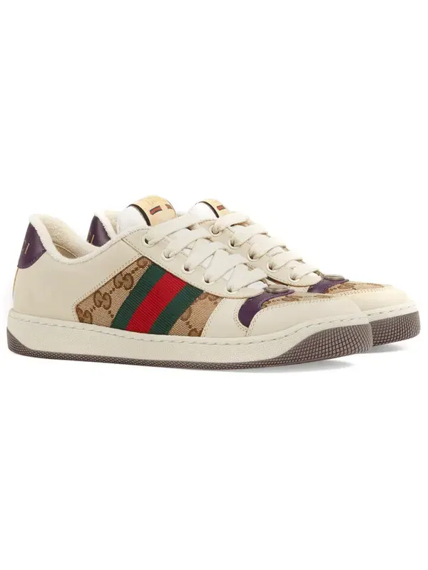 Кроссовки screener gg logo sneakers 'beige brown' Gucci — изображение 2 из 4, бежевый/коричневый