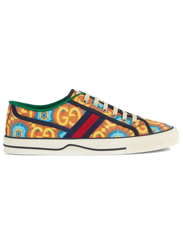 Кроссовки tennis 1977 'kaleidoscope' Gucci — изображение 2 из 4, синий/оранжевый/мульти