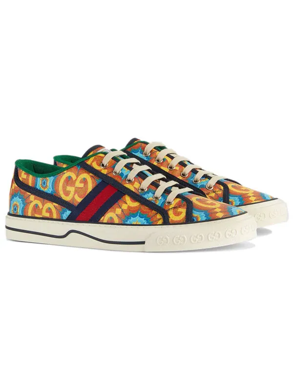 Кроссовки tennis 1977 'kaleidoscope' Gucci — изображение 3 из 4, синий/оранжевый/мульти
