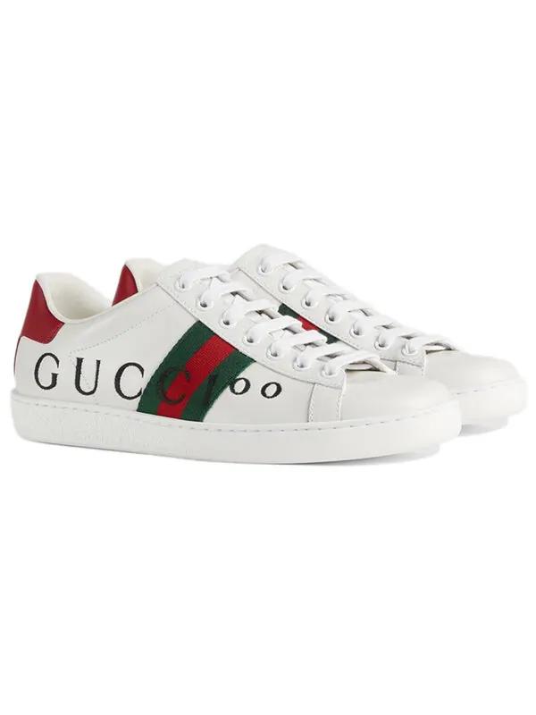 Кроссовки ace ' 100 print' Gucci — изображение 2 из 4, белый/зеленый/красный