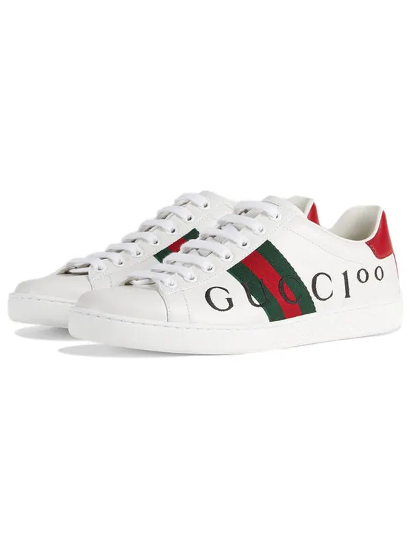 Кроссовки ace ' 100 print' Gucci — изображение 3 из 4, белый/зеленый/красный