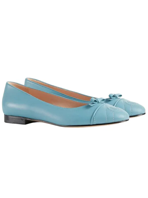 Кроссовки ballet flat with double g leather 'sweet blue' Gucci — изображение 2 из 4, синий