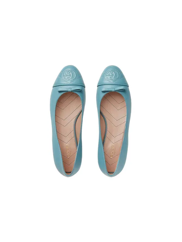 Кроссовки ballet flat with double g leather 'sweet blue' Gucci — изображение 3 из 4, синий