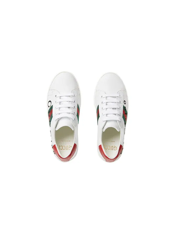 Кроссовки ' 100' ace sneakers 'white' Gucci — изображение 3 из 4, белый/зеленый/красный