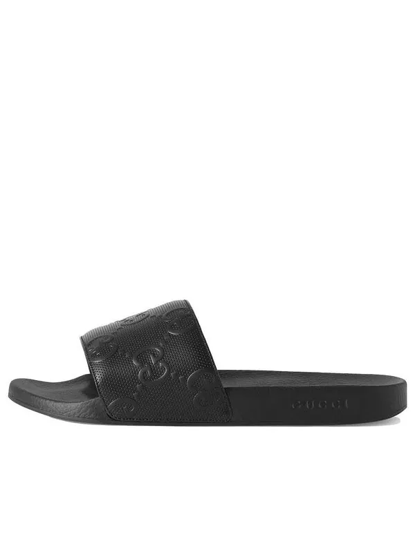Тапочки gg slide sandal 'demetra black' Gucci