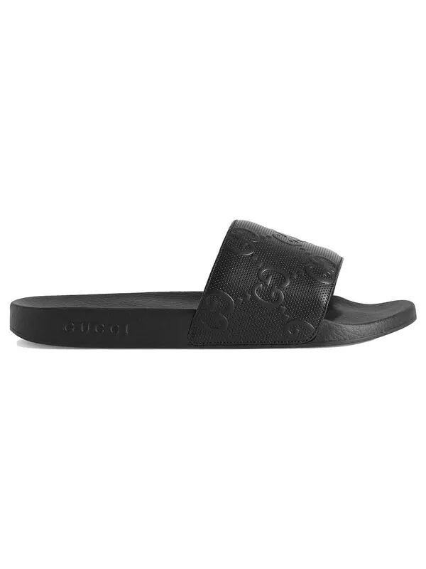 Тапочки gg slide sandal 'demetra black' Gucci — изображение 2 из 3, черный