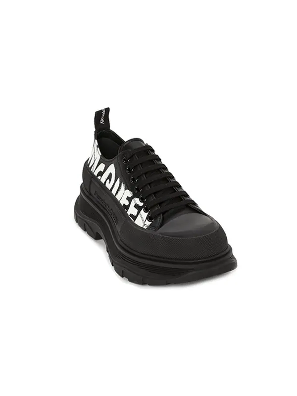 Кроссовки tread slick low lace up canvas graffiti 'black white' Alexander Mcqueen — изображение 2 из 4, черный/белый