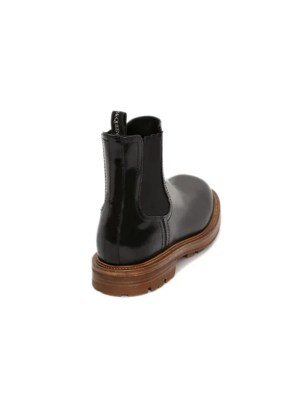 Кроссовки shiny leather chelsea boots 'black brown' Alexander Mcqueen — изображение 4 из 4, черный/коричневый