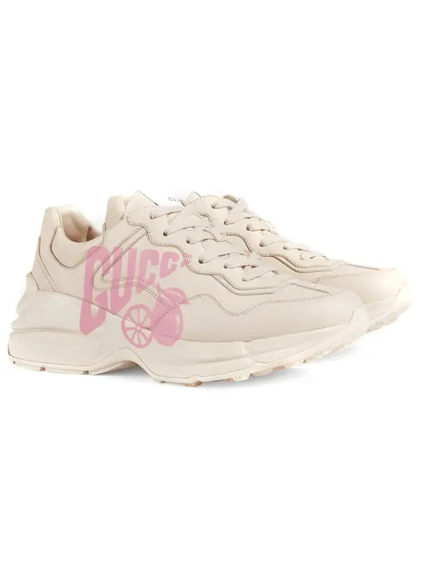 Кроссовки rhyton 'lemon pink' Gucci — изображение 3 из 4, розовый/белый