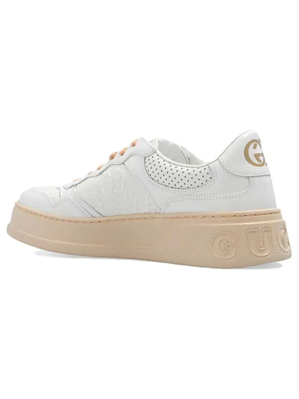 Кроссовки gg embossed sneaker 'white beige' Gucci — изображение 3 из 4, белый