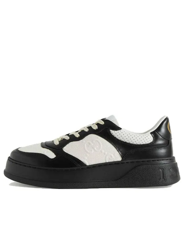 Кроссовки gg embossed sneakers 'black white' Gucci — изображение 1 из 3, белый/черный