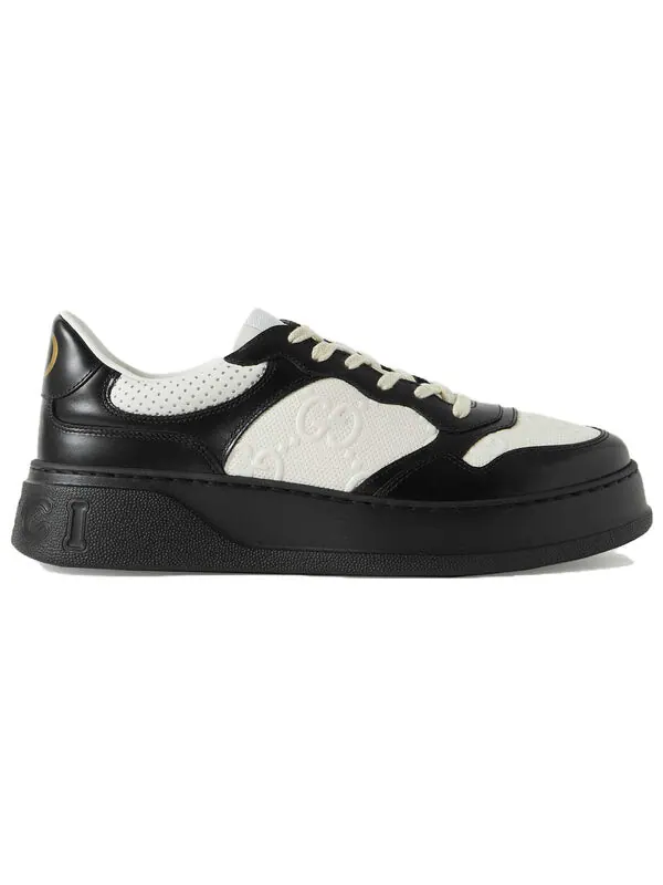 Кроссовки gg embossed sneakers 'black white' Gucci — изображение 2 из 3, белый/черный