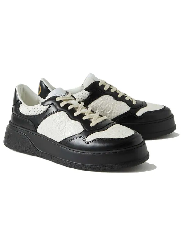Кроссовки gg embossed sneakers 'black white' Gucci — изображение 3 из 3, белый/черный