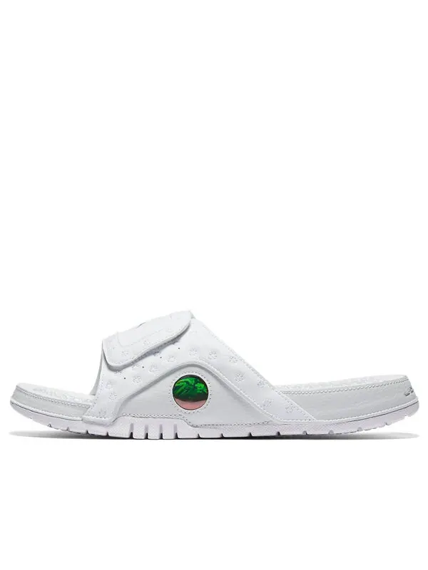 Тапочки hydro 13 slide 'white metallic silver' Air Jordan — изображение 1 из 3, белый