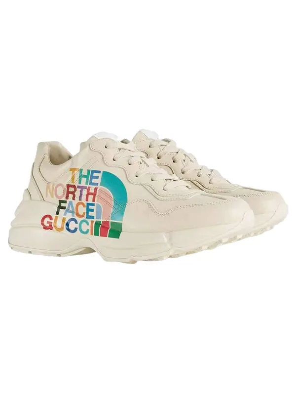 Кроссовки leather rhyton x the north face 'ivory' Gucci — изображение 2 из 4, белый