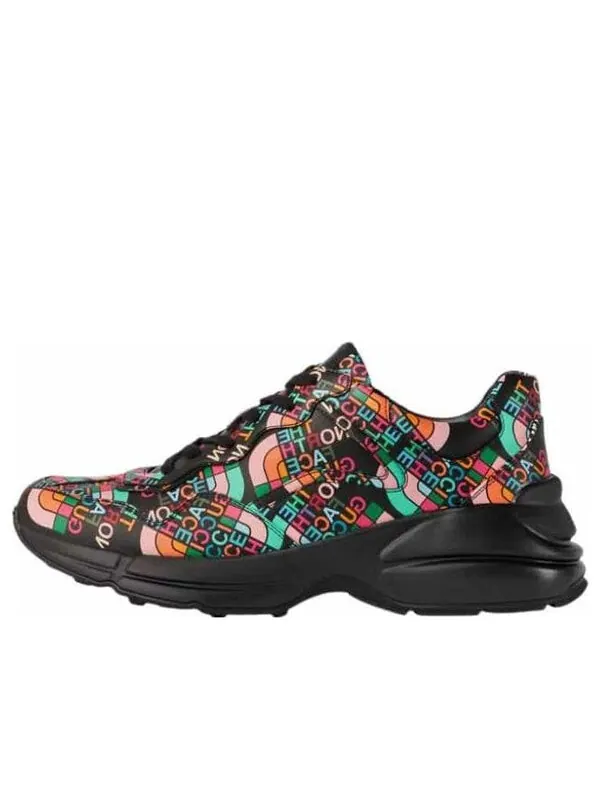 Кроссовки the north face x rhyton 'allover logo black' Gucci — изображение 1 из 4, черный/мульти