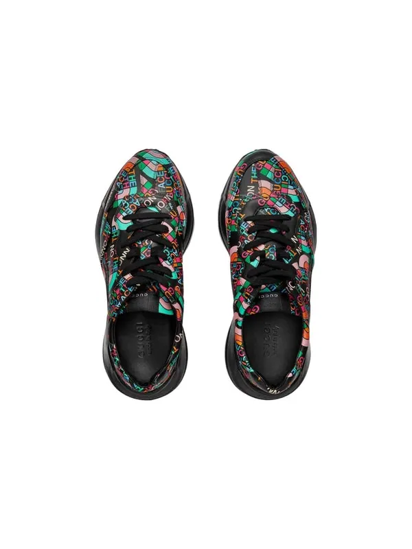 Кроссовки the north face x rhyton 'allover logo black' Gucci — изображение 3 из 4, черный/мульти