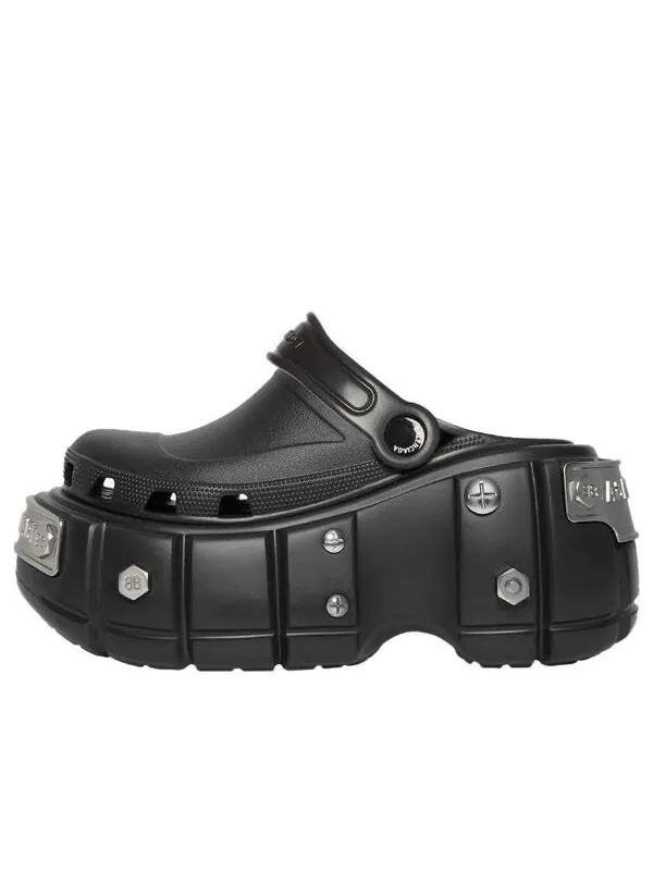 Сандалии hardcrocs slide x crocs 'nero silver' Balenciaga — изображение 1 из 4, черный
