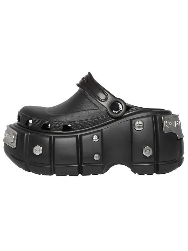 Сандалии hardcrocs slide x crocs 'nero silver' Balenciaga — изображение 2 из 4, черный