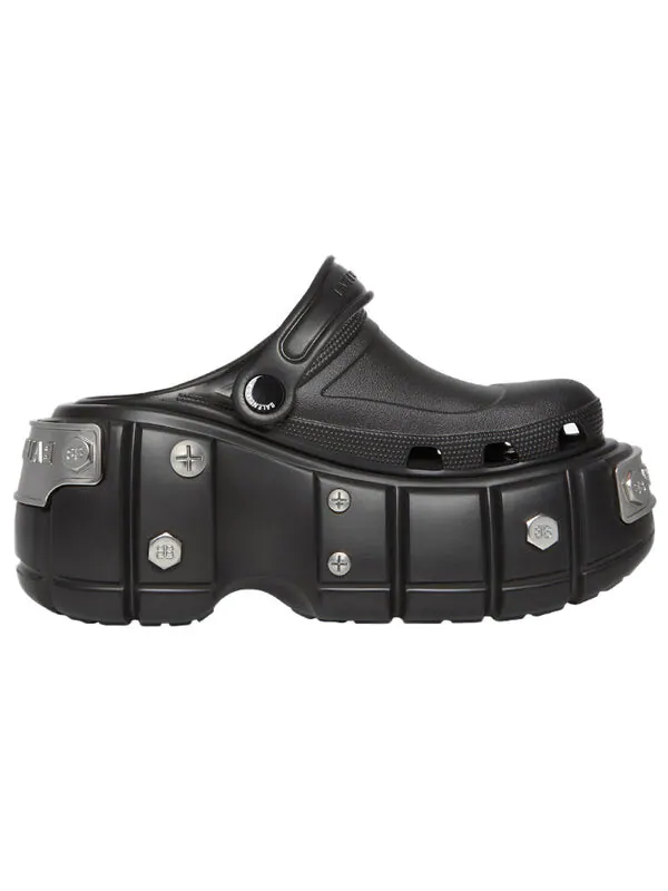 Сандалии hardcrocs slide x crocs 'nero silver' Balenciaga — изображение 3 из 4, черный