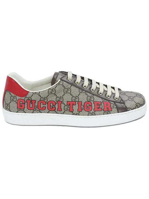 Кроссовки ace 'tiger patch' Gucci — изображение 2 из 4, белый/зеленый/красный