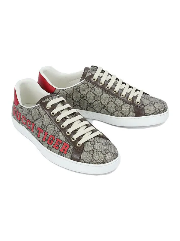 Кроссовки ace 'tiger patch' Gucci — изображение 3 из 4, белый/зеленый/красный