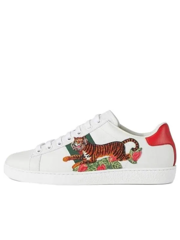 Кроссовки ace 'tiger patch' Gucci — изображение 1 из 4, белый/зеленый/красный