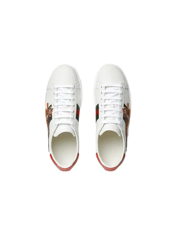 Кроссовки ace 'tiger patch' Gucci — изображение 4 из 4, белый/зеленый/красный