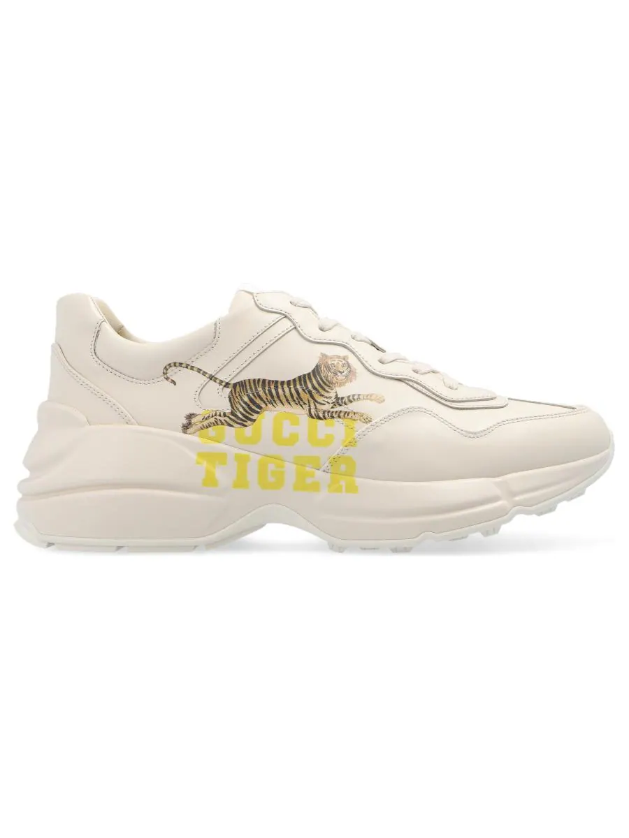 Кроссовки (WMNS) Gucci Rhyton 'Yellow Tiger' — изображение 2 из 5, бежевый