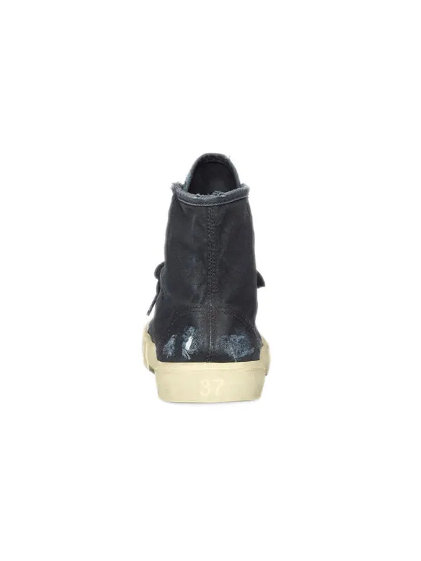 Кроссовки paris high top sneakers 'black destroyed cotton and white rubber' Balenciaga — изображение 4 из 4