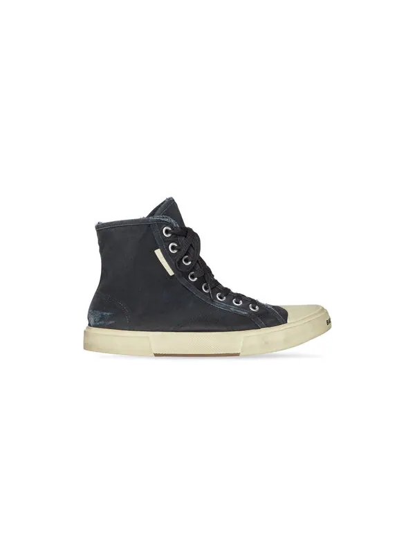 Кроссовки paris high top sneakers 'black destroyed denim and white rubber' Balenciaga — изображение 2 из 4