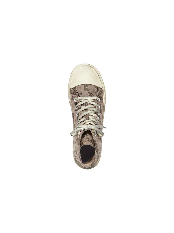 Кроссовки paris high top sneakers 'tan bb monogram cotton and white rubber' Balenciaga — изображение 3 из 4