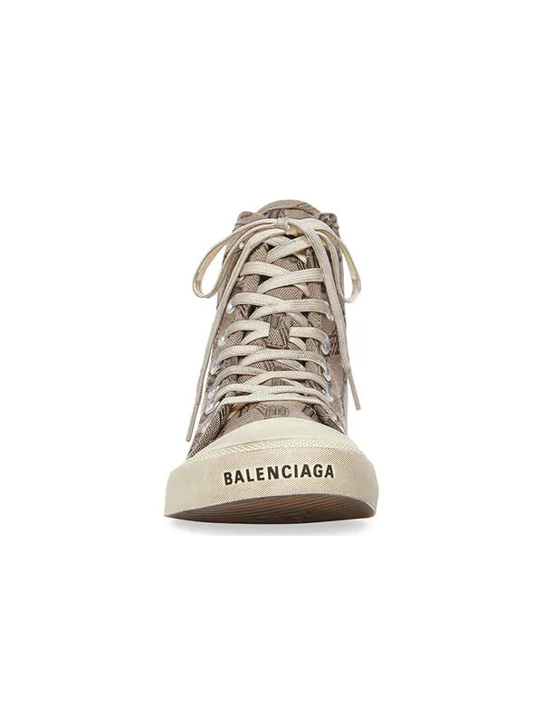 Кроссовки paris high top sneakers 'tan bb monogram cotton and white rubber' Balenciaga — изображение 4 из 4