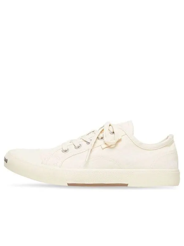 Кроссовки paris low top sneakers 'white destroyed cotton and white rubber' Balenciaga — изображение 1 из 4