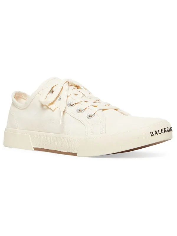 Кроссовки paris low top sneakers 'white destroyed cotton and white rubber' Balenciaga — изображение 2 из 4