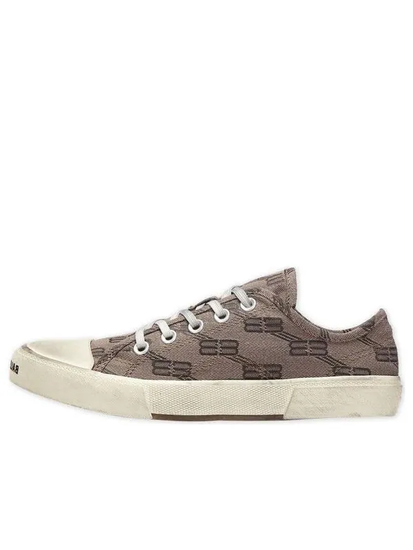 Кроссовки paris low top sneakers 'tan bb monogram cotton and white rubber' Balenciaga — изображение 1 из 4