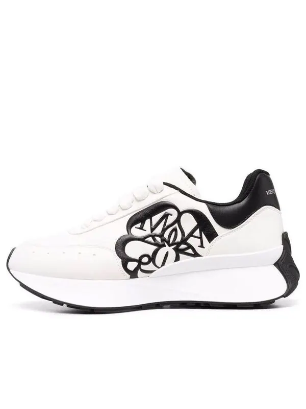 Кроссовки sprint runner lace-up sneakers 'white black' Alexander Mcqueen — изображение 1 из 4, белый/черный