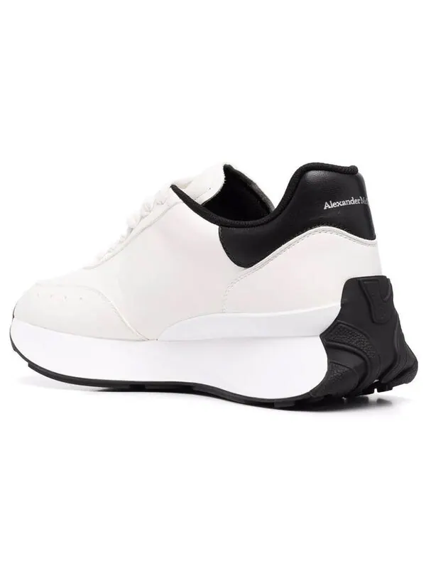 Кроссовки sprint runner lace-up sneakers 'white black' Alexander Mcqueen — изображение 3 из 4, белый/черный