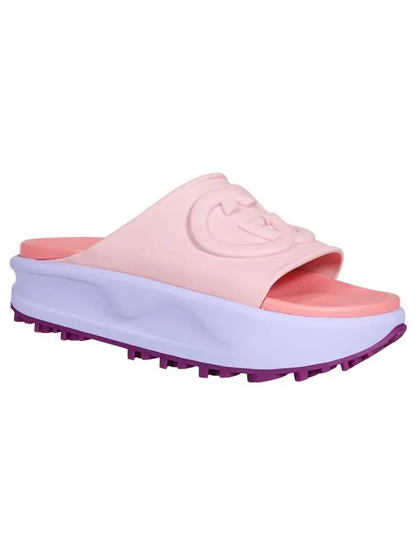 Сандалии slide sandal 'candy' Gucci — изображение 3 из 4, розовый/фиолетовый