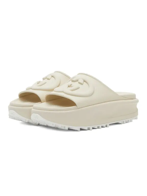 Сандалии slide sandal 'off white' Gucci — изображение 3 из 4, белый