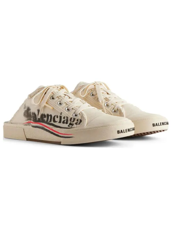Тапочки paris mules 'white' Balenciaga — изображение 3 из 4, белый/черный/красный