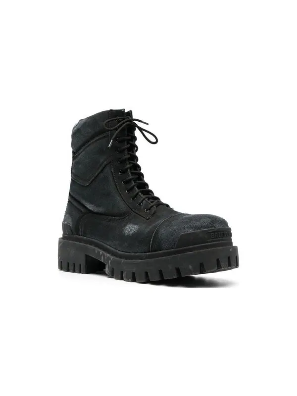 Кроссовки combat strike boots 'washed black cotton' Balenciaga — изображение 2 из 4, черный