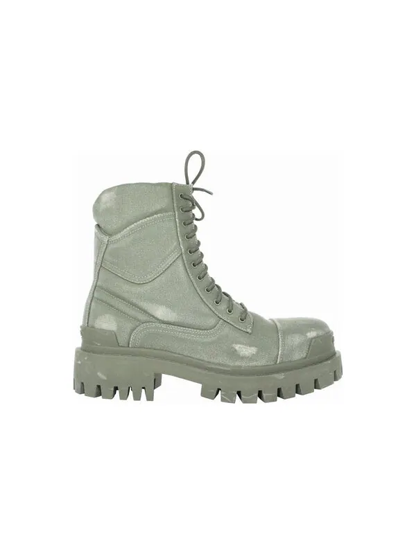 Кроссовки combat strike boots 'washed green cotton' Balenciaga — изображение 2 из 4, зеленый