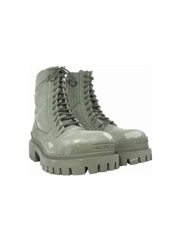 Кроссовки combat strike boots 'washed green cotton' Balenciaga — изображение 3 из 4, зеленый