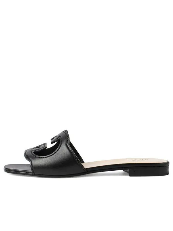 Сандалии interlocking g shearling sandals 'black' Gucci — изображение 1 из 1, черный