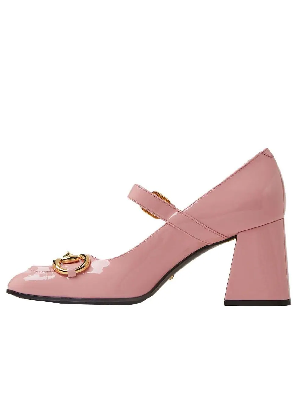 (WMNS) Туфли-лодочки Gucci на среднем каблуке с пряжкой в виде конской уздечки — изображение 1 из 4, розовый