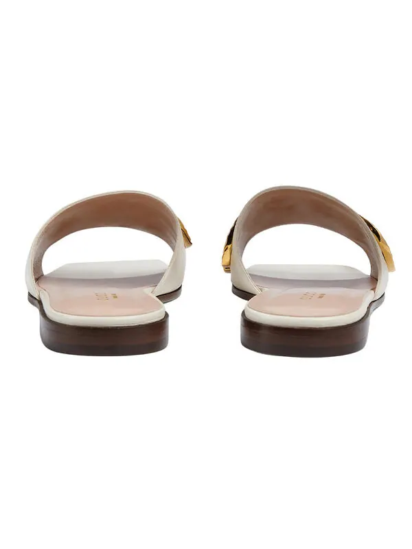 Сандалии cara grained leather slip-on sandal 'off-white' Gucci — изображение 4 из 4, белый